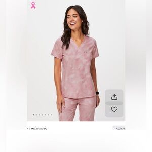Women’s Marble Rose Scrub Top